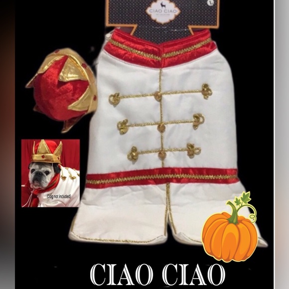 Ciao Ciao Pet‎ Collection Dog King Costume with Crown, Size Large - Picture 1 of 14